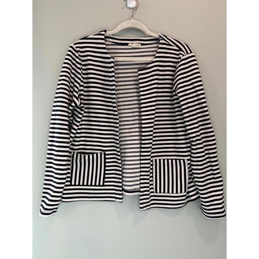 Jane and Delancey Stripped Over Front Cardigan